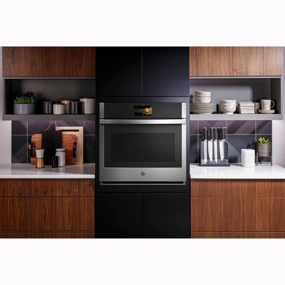 GE Profile 2-Piece Kitchen Package with Stainless Steel 30" Smart Built-In Single Wall Oven and Black 36" Energy Star Induction Cooktop, , large