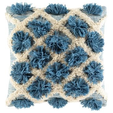Surya Edric 20" Square Throw Pillow in Blue and Cream, , large