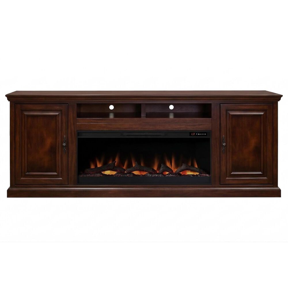 Legends Home Kensington 86" Fireplace Console with Fireplace Insert in Rosewood, , large