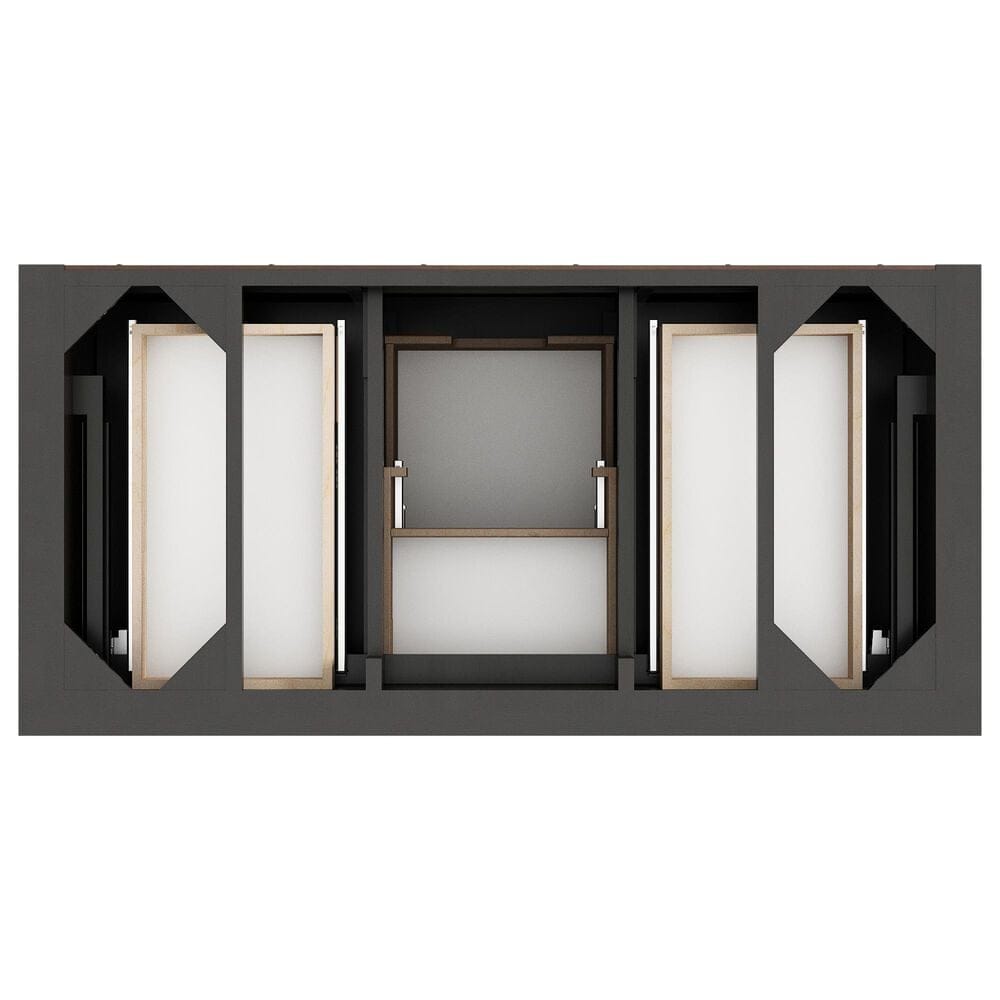 James Martin Vanities Brookfield 48" Single Bathroom Vanity in Black Onyx with 3 cm Carrara White Marble Top and Rectangular Sink, , large