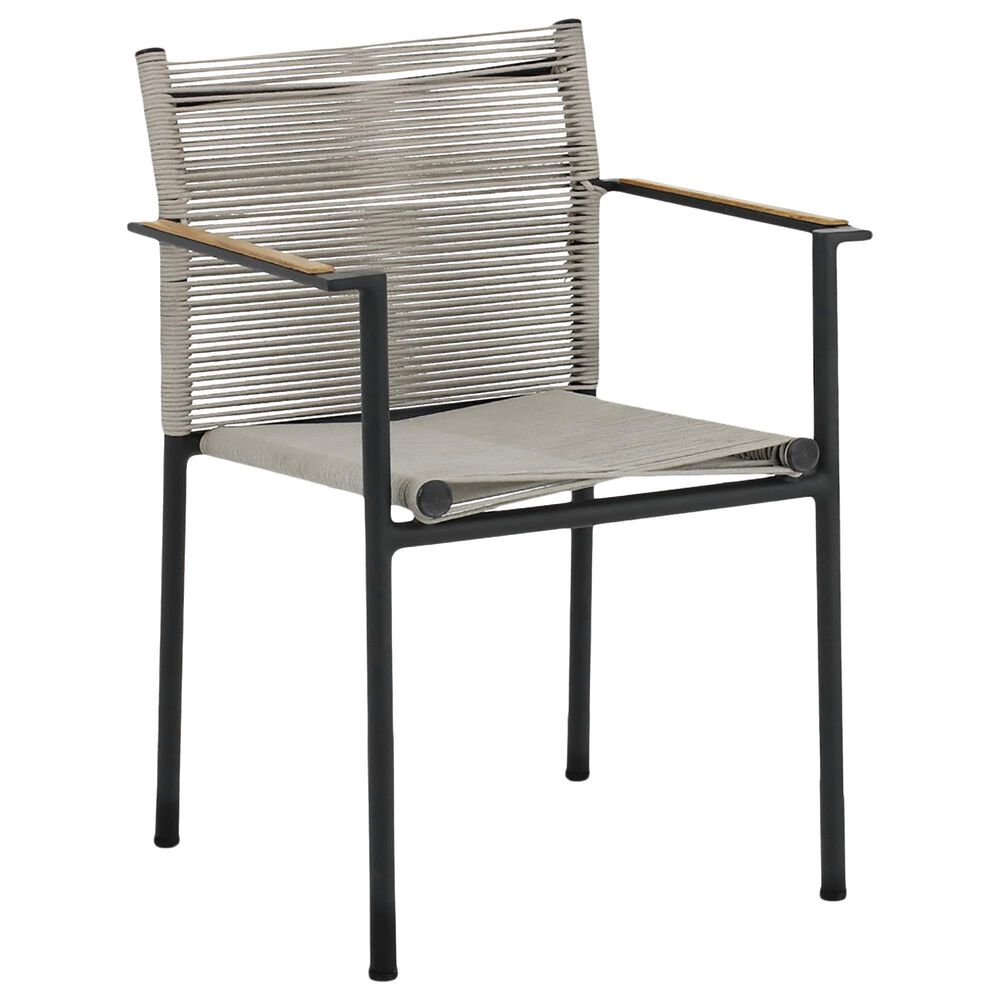 Alfresco Home Jakarta Stackable Dining Arm Chair in Taupe, , large