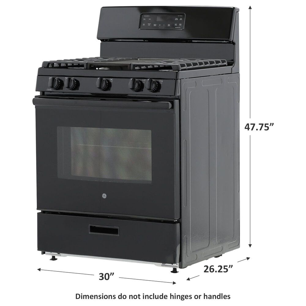 GE Appliances 5.0 Cu. Ft. Freestanding Gas Range in Black, , large
