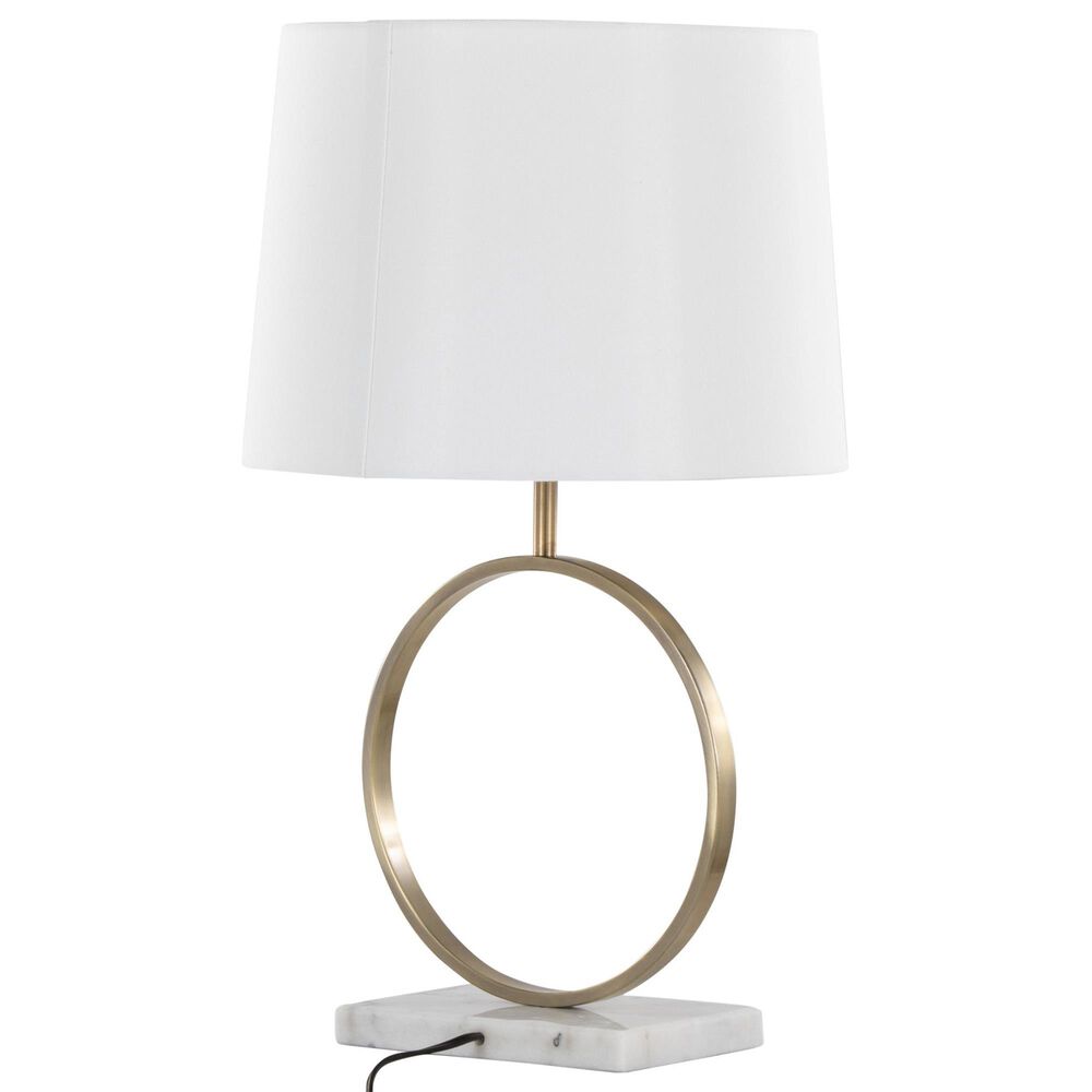 Grandview Gallery Moon Table Lamp in Gold and White, , large