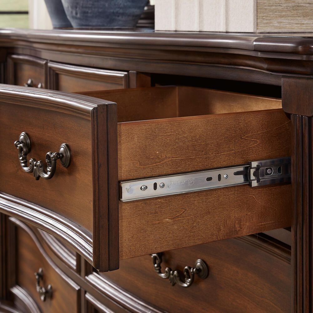 Ashley Lavinton 7-Drawer Dresser and Mirror in Cherry Brown, , large
