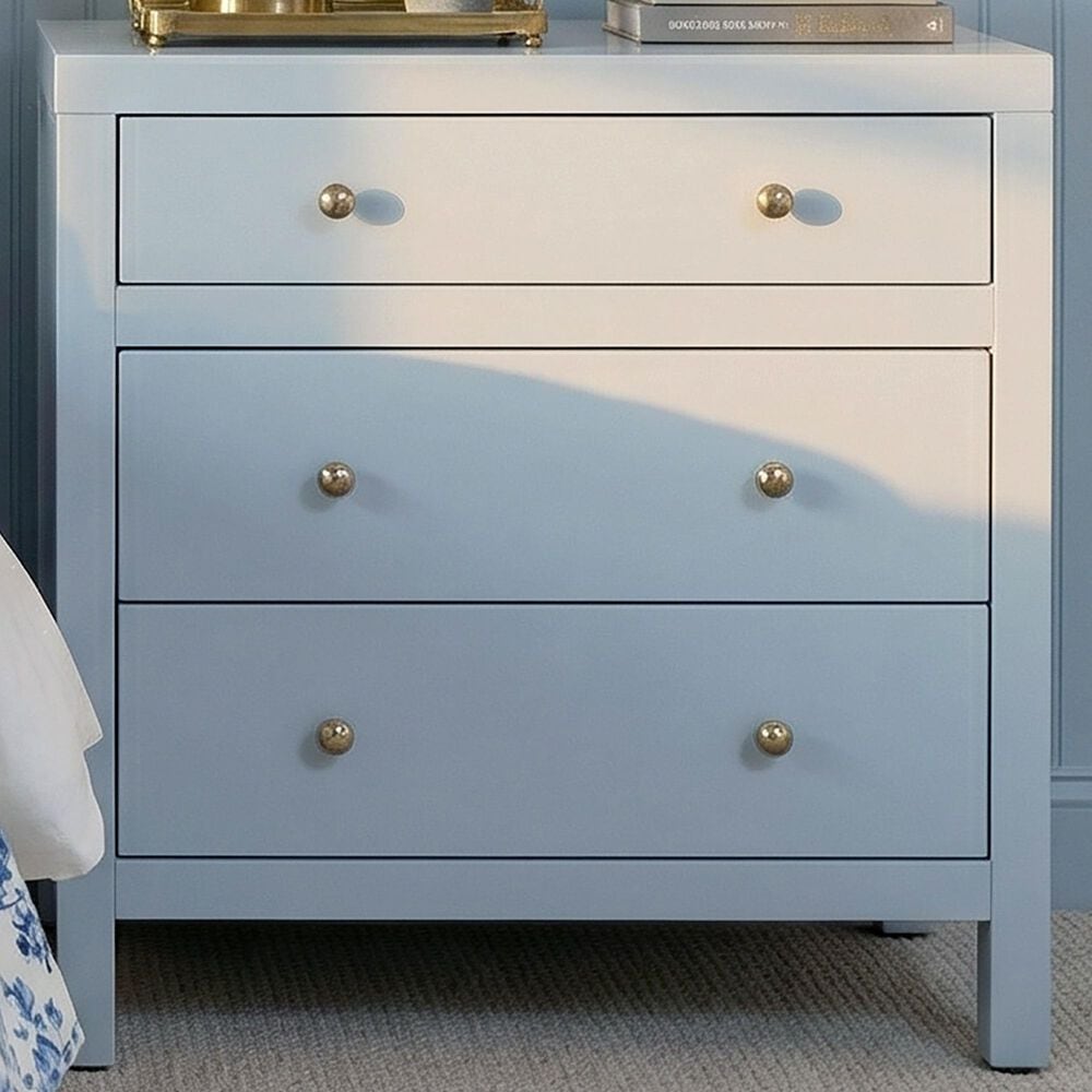 Butler Specialty Company Nora 3 Drawer Nightstand in Light Blue, , large