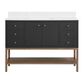 37B Isadore 48" Single Bathroom Vanity Cabinet in Tricorn Black and White Composite Stone Top and Backsplash, , large