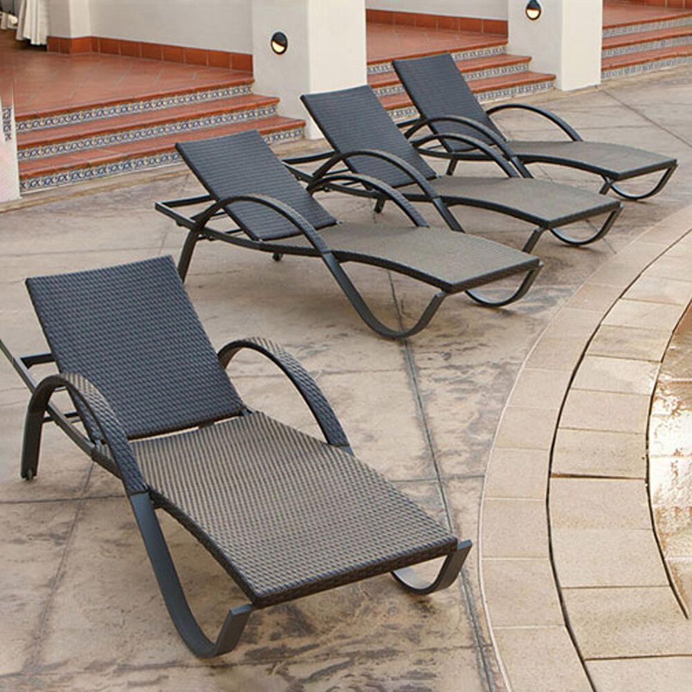 RST Brands Deco 4-Piece Wicker Patio Chaise Lounge in Espresso, , large