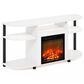 HOMLUX 47" Curved TV Stand with Electric Fireplace in White and Black, , large