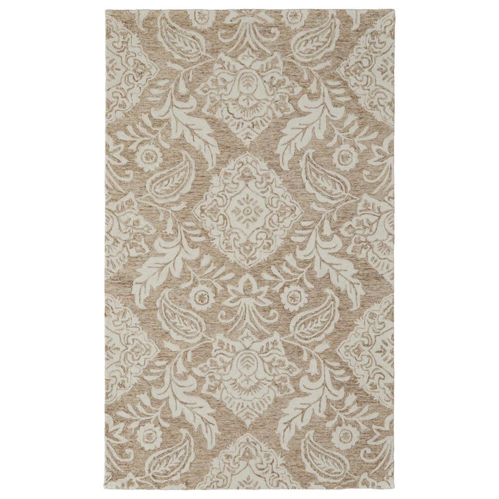 Feizy Belfort Taupe and Ivory 12" x 15" Area Rug, , large
