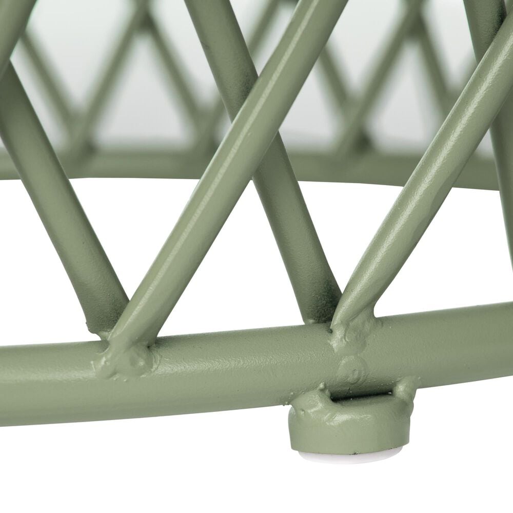 Hearth and Haven Alamera Outdoor Metal Lattice Side Table in Green, , large