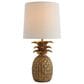 Creative Coop Resin Pineapple Table Lamp in Distressed Gold, , large