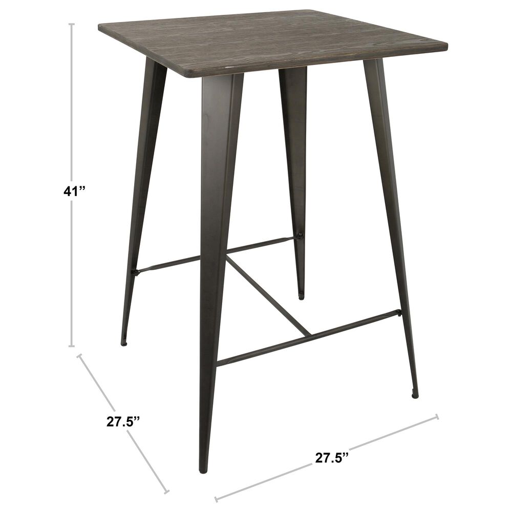 Lumisource Oregon Pub Table in Espresso and Vintage White, , large