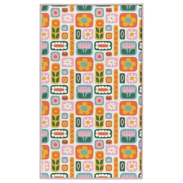 Werkshoppe Daisies and Rainbows Microfiber Towel in Multicolor, , large