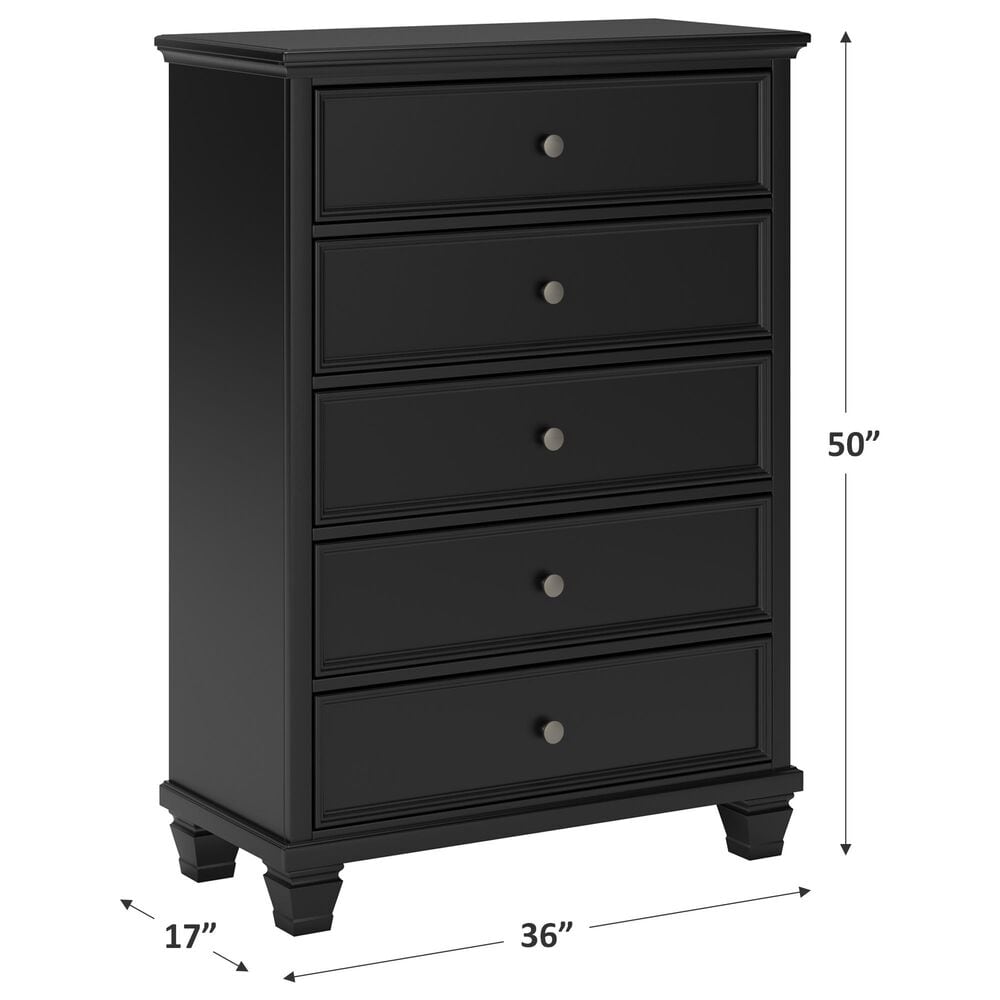 Ashley Lanolee 5-Drawer Chest in Black, , large
