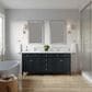 James Martin Vanities Brittany 72" Double Bathroom Vanity in Black Onyx with Single Hole 3 cm White Zeus Quartz Top and Rectangular Sinks, , large