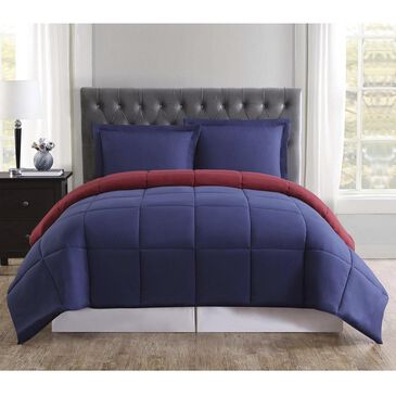 Pem America Truly Soft Everyday 3-Piece King Reversible Comforter Set in Navy to Burgundy, , large