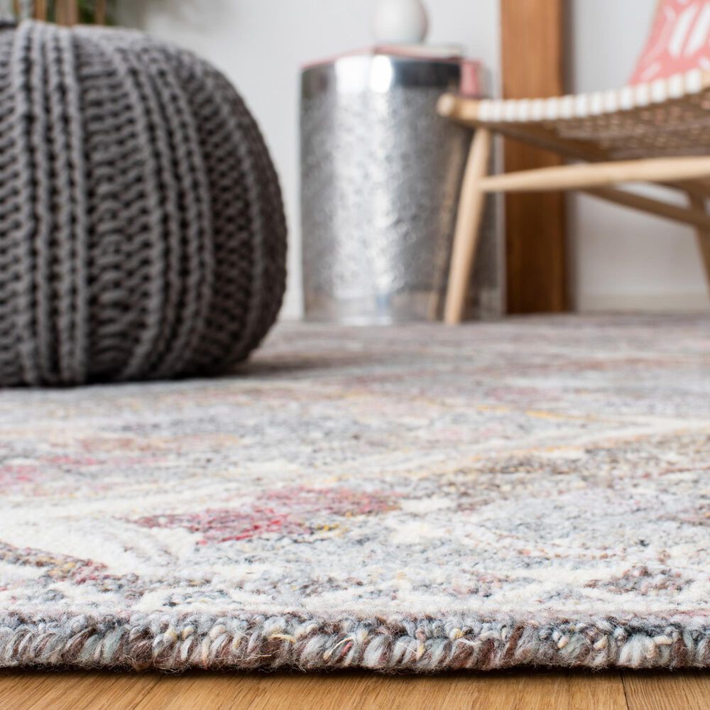 Safavieh Micro-Loop Oriental 2&#39;3&quot; x 9&#39; Grey and Ivory Runner, , large