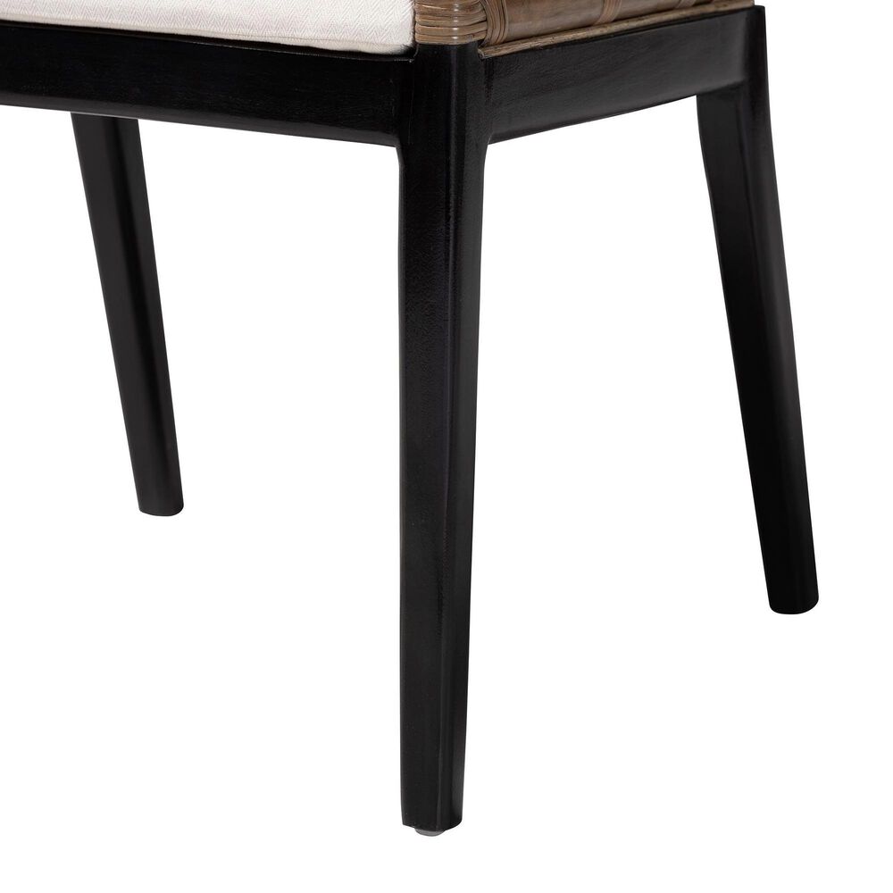 Baxton Studio Abiel Arm Chair in Grey Wash and Black, , large