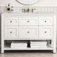 James Martin Vanities Breckenridge 48" Single Bathroom Vanity in Bright White with 3 cm Lime Delight Quartz Top and Rectangular Sink, , large