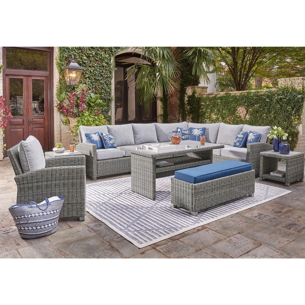 Ashley Naples Beach Patio Bench in Light Gray, , large
