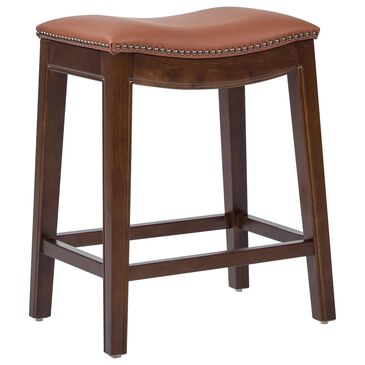 Jennifer Taylor Home Barlow 24.5" Backless Saddle Counter Stool in Bourbon Brown, , large
