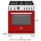 Bertazzoni Professional 4.7 Cu.Ft. Gas Range with Convection in Rosso, , large
