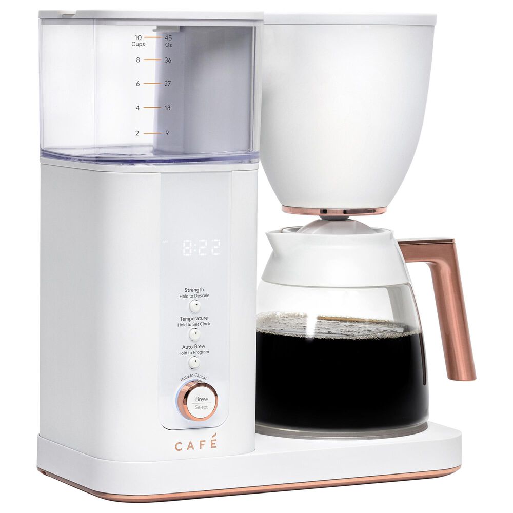Cafe Specialty Drip Coffee Maker with Glass Carafe in Matte White, , large