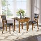 New Heritage Gia 3-Piece Round Drop Leaf Dining Set in Warm Brown, , large