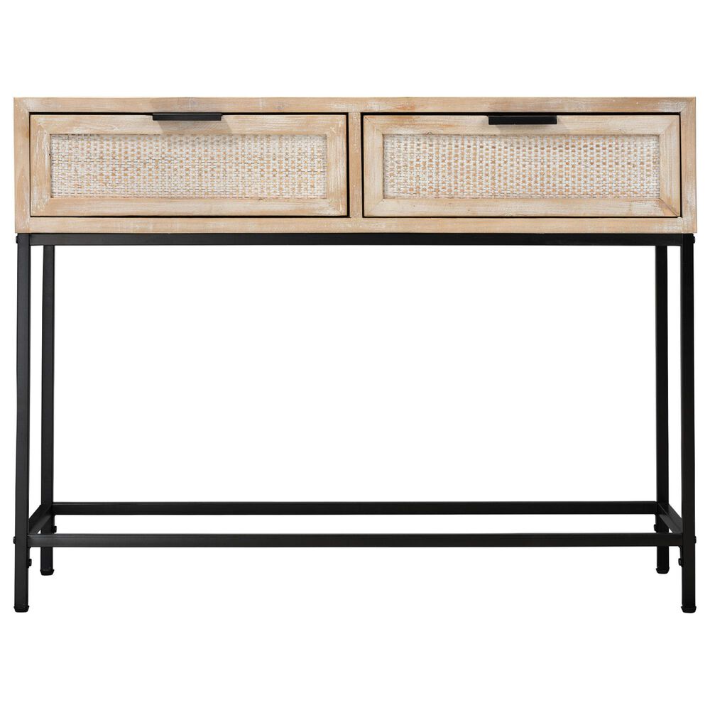 Splendor Living Parkwood 2-Drawer Console Table in Natural and Black, , large