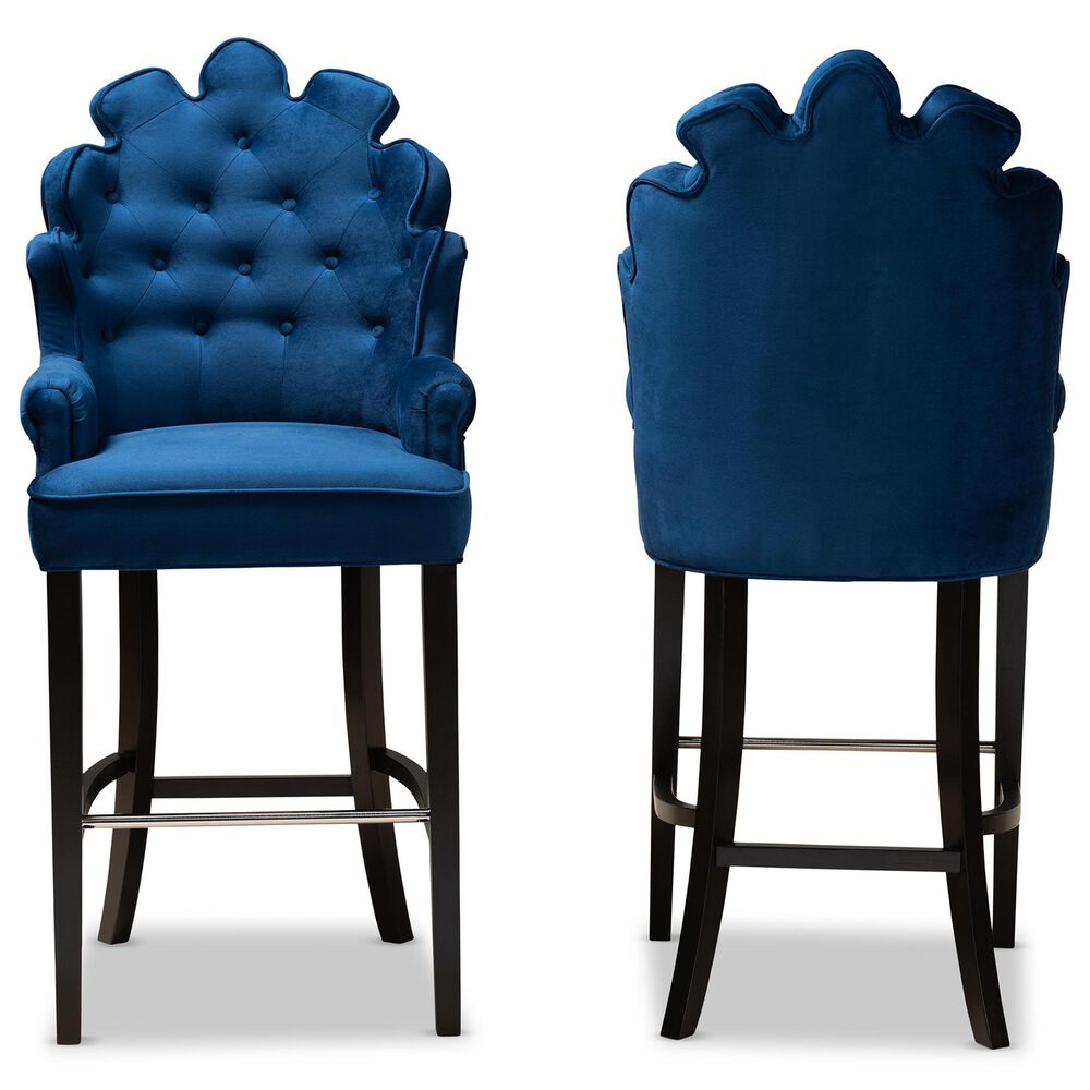 Baxton Studio Chloe Bar Stool in Dark Brown (Set of 2), , large