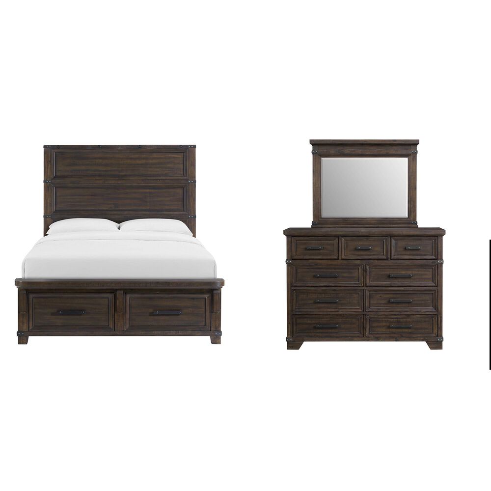 Mayberry Hill Colorado 3 Piece Queen Storage Bedroom Set in Charcoal, , large