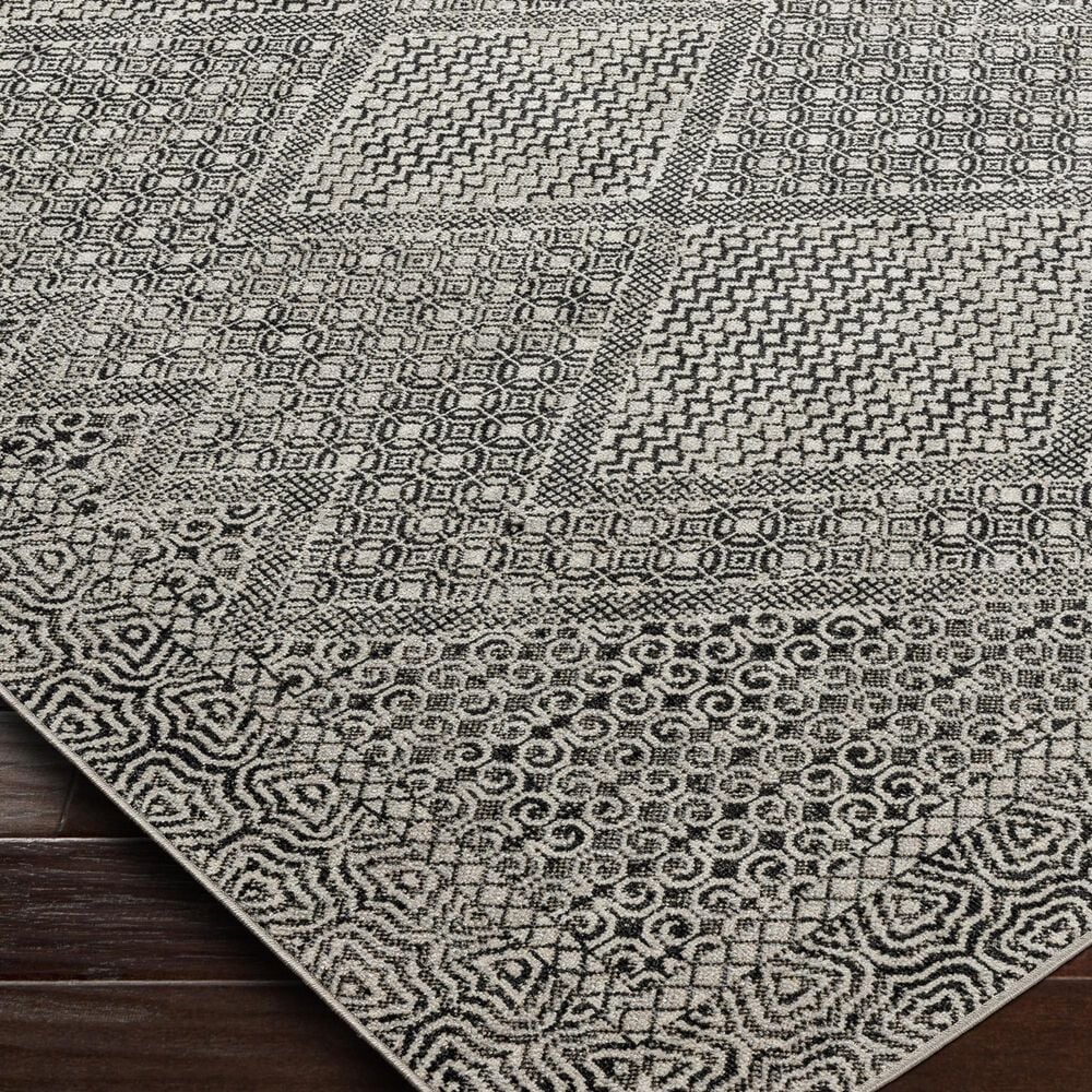 Surya Lavadora LVR-2341 2&#39;7&quot; x 7&#39;3&quot; Black, Gray and Light Gray Runner, , large