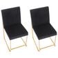 LumiSource Fuji Side Chair with Black Velvet Cushion in Gold (Set of 2), , large