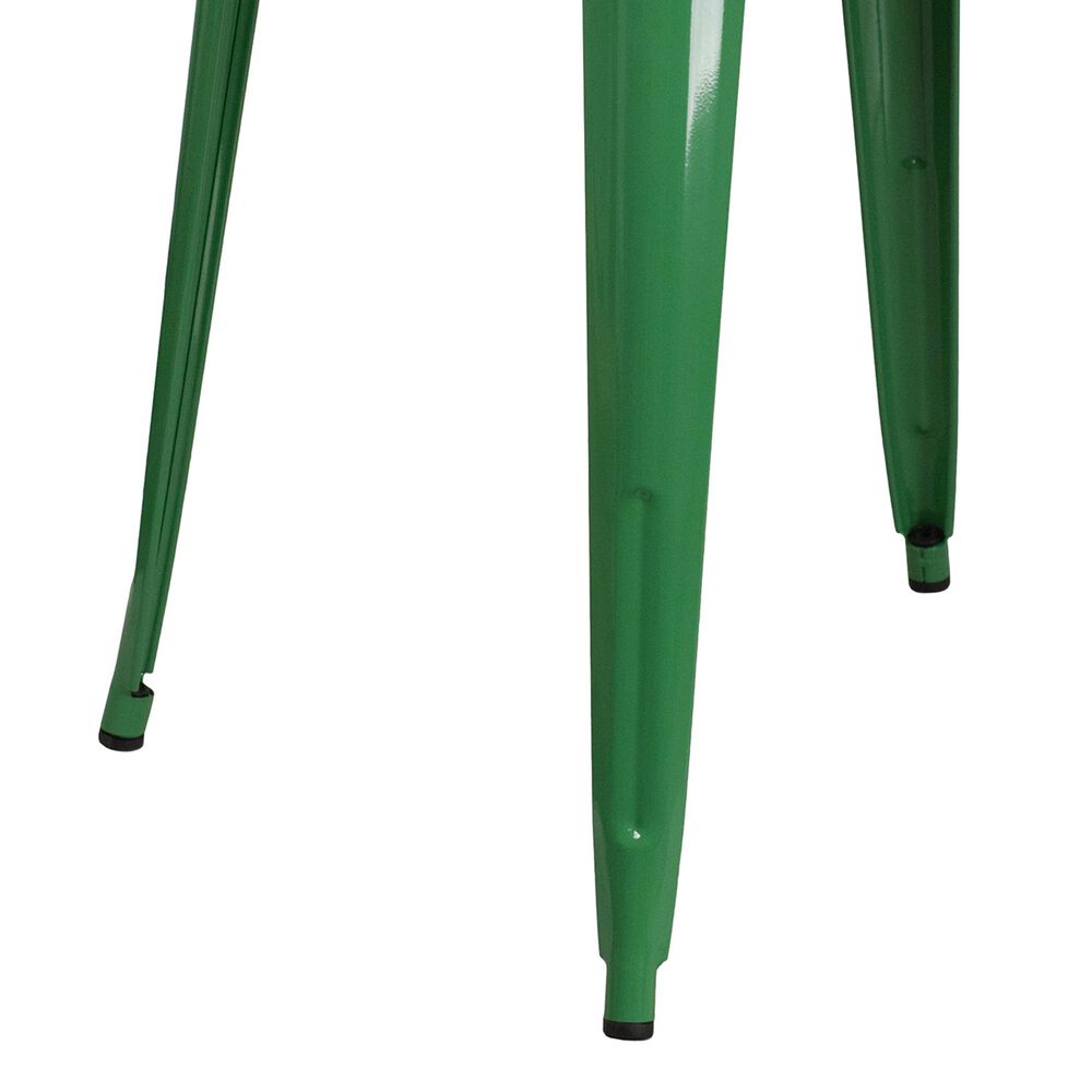 Flash Furniture 5-Piece Round Metal Table Bistro Set in Green, , large