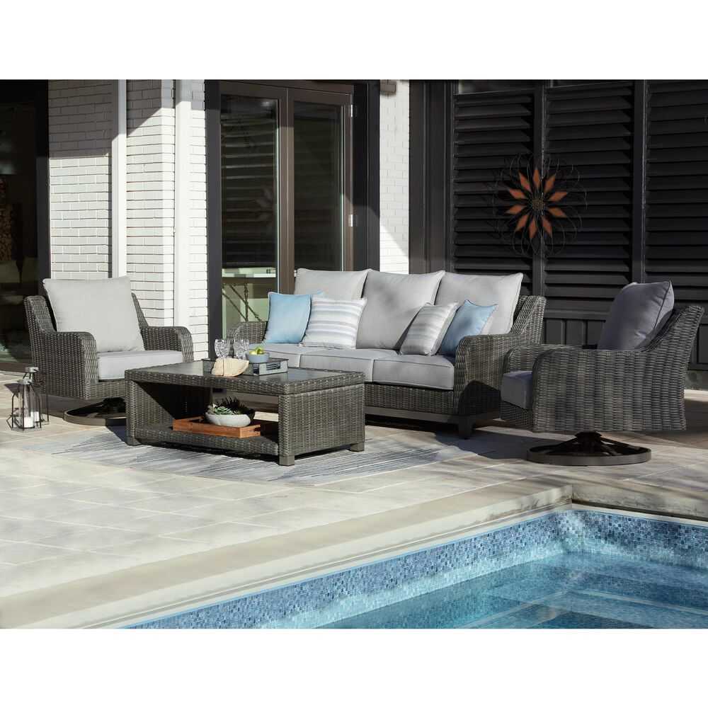 Ashley Elite Park Patio Swivel Lounge Chair in Gray, , large