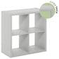 HOMLUX 4-Cube Reversible Open Back Bookshelf in Light Grey, , large