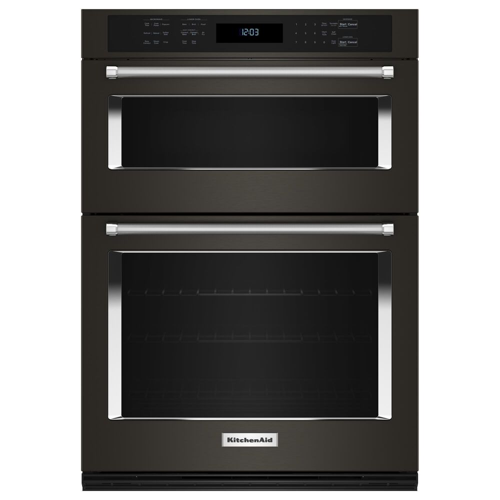 KitchenAid 30" Electric Microwave Wall Oven Combo with Air Fry Mode in Black Stainless Steel, , large
