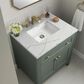 James Martin Vanities Chicago 30" Single Bathroom Vanity in Smokey Celadon with 3 cm Ethereal Noctis Quartz Top and Rectangular Sink, , large