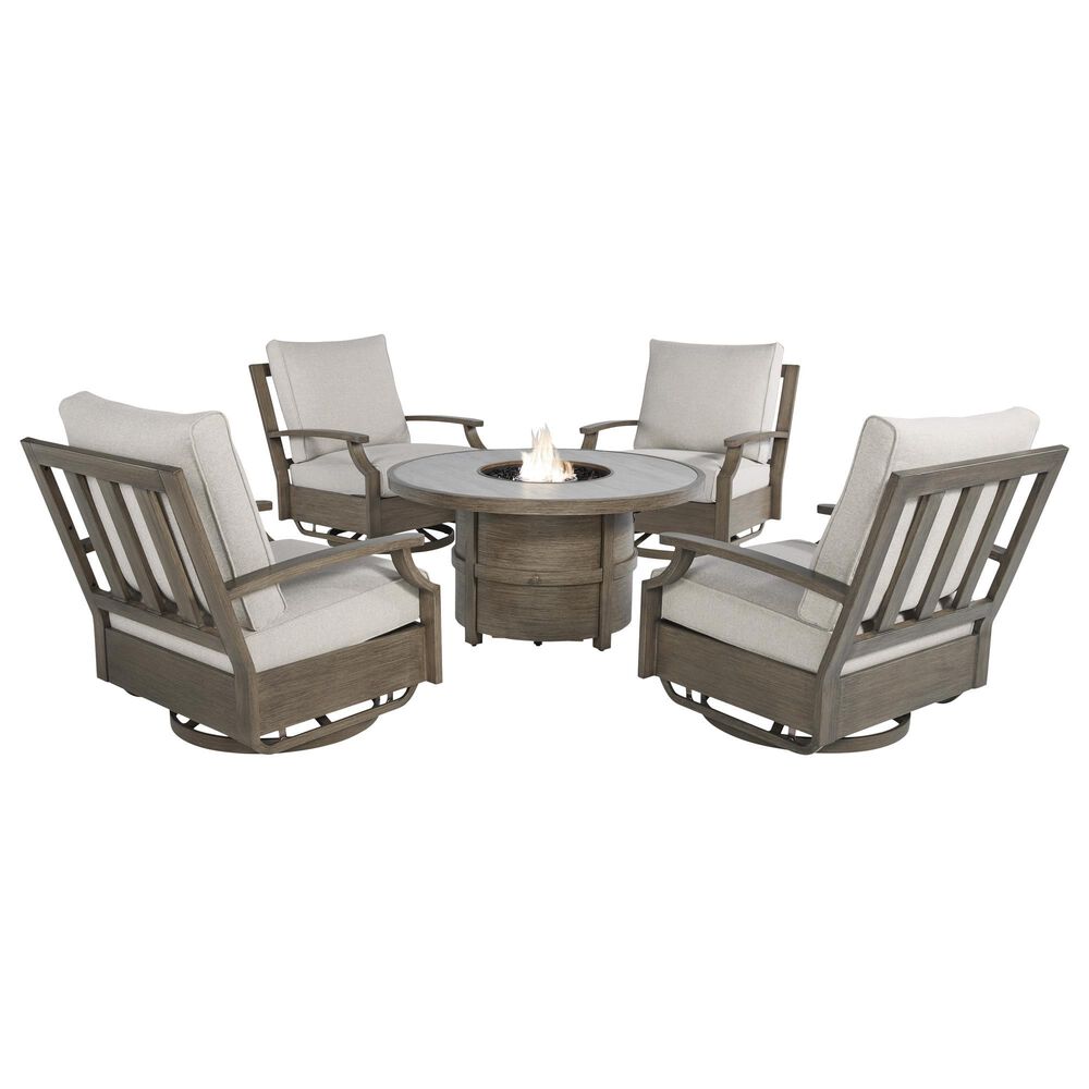 Ashley Rainier Ranch Round Fire Pit Table in Beige, , large