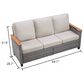 Sunwell Garden 32"H 3-Seater Outdoor Sofa with Acacia Wood Armrests and Beige Cushions in Gray, , large
