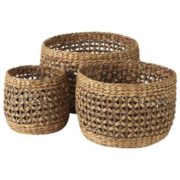 Mercana Dakota Round Basket in Medium Brown (Set of 3), , large