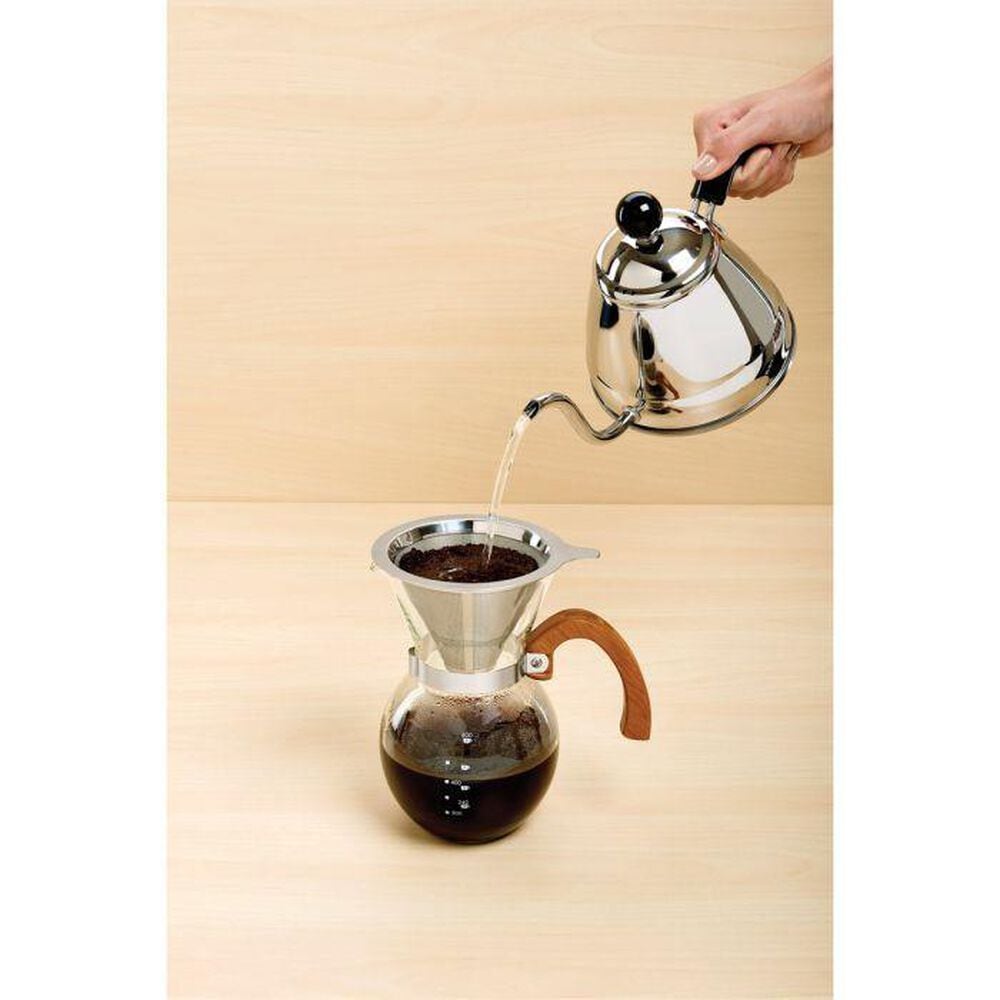 Fino 22 Oz Pour-Over Coffee Maker in Clear and Stainless Steel, , large