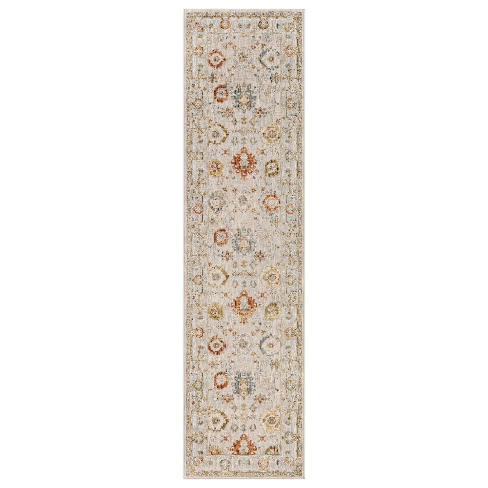 Surya Reina Light Gray, Cream, Denim, Rust, Mustard, Olive and Tan 2&#39;7&quot; x 10&#39; Runner, , large