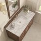 James Martin Vanities Lorelai 48" Single Vanity in Mid-Century Walnut with 3 cm Victorian Silver Quartz Top, , large