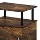HOMLUX End Table with Open Shelf in Amber Pine and Black, , large