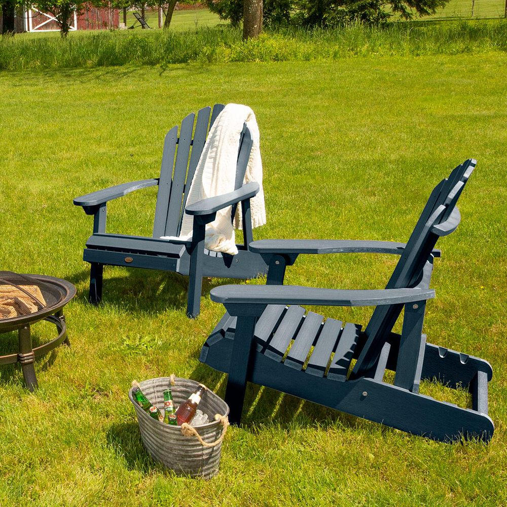Highwood USA Hamilton Folding Adirondack Chair in Federal Blue (Set of 2), , large