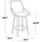 LumiSource Diana 26" Swivel Counter Stool with Black Faux Leather Upholstery in Walnut and Black (Set of 2), , large