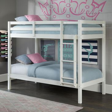 Richlands Furniture Caspian Twin over Twin Bunk Bed in White, , large