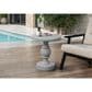 Hearth and Haven Outdoor Round Side Table with Sculpted Pedestal Base in Grey, , large