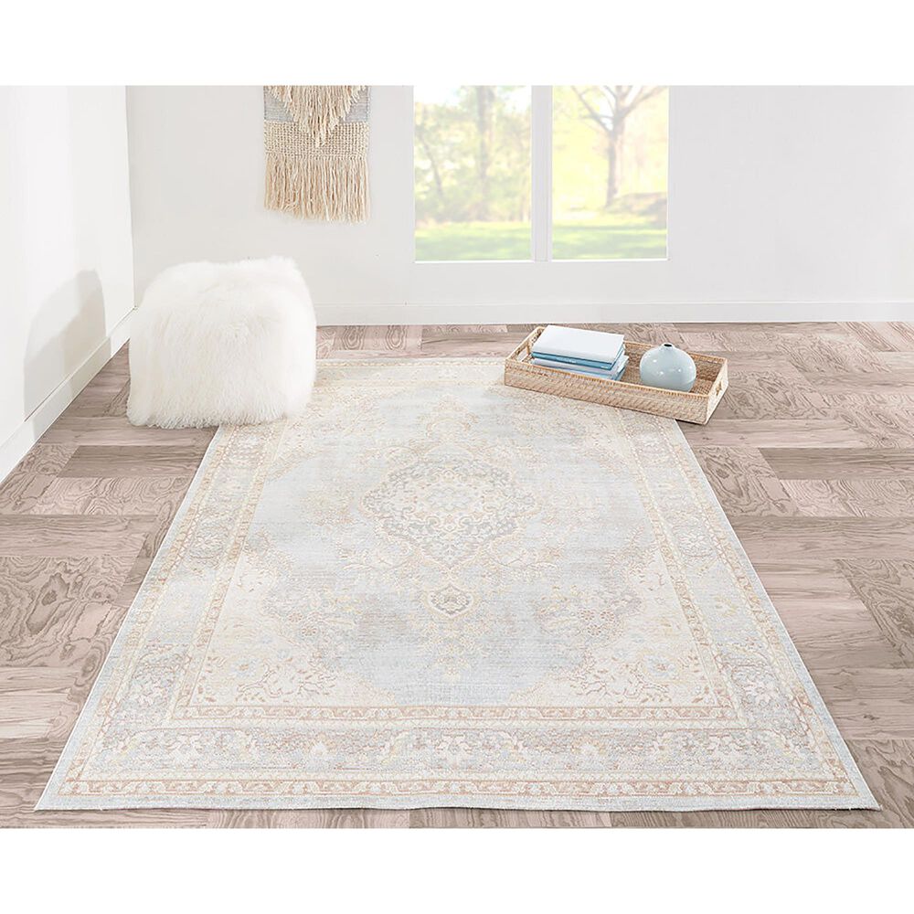 Momeni Isabella ISA-1 5&#39;3&quot; x 7&#39;3&quot; Blue Area Rug, , large